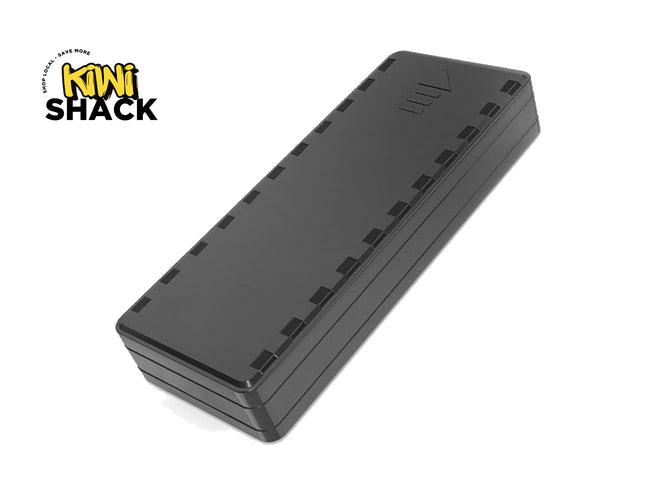 Black rectangular object with Kiwi Shack logo on a white background