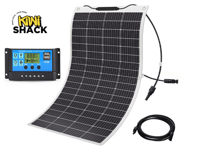 200W Flexible Solar Panel Kit - High-Efficiency Monocrystalline Cells | with 50A PWM Controller & Cables for RV, Boat, Camping