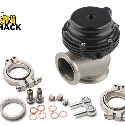 Turbocharger parts set with metallic components on a white background, featuring the Kiwi Shack logo.