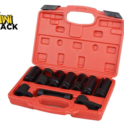 An open red plastic tool case containing a set of black socket tools, shown on a white background with the Kani Shack logo in the top-left corner.