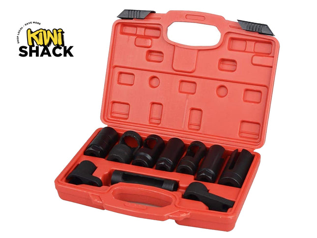 An open red plastic tool case containing a set of black socket tools, shown on a white background with the Kani Shack logo in the top-left corner.