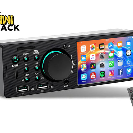 Bluetooth Car Stereo MP5 Player 4.1" TFT Touch Screen, FM Radio, Rear View Camera Input, Dual USB, Bluetooth V5.0, RCA Output, Single Din,