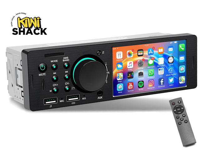 Bluetooth Car Stereo MP5 Player 4.1" TFT Touch Screen, FM Radio, Rear View Camera Input, Dual USB, Bluetooth V5.0, RCA Output, Single Din,