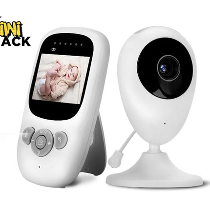 Baby monitor with screen and camera on a white background, branded 'Kiwi Shack'.