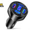 A black multi-port USB car charger with a digital voltage display showing "12.4" in the center and multiple USB ports around it, featuring a "Kiwi Shack" logo in the top left corner.