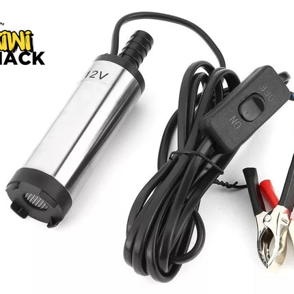 Electrical pump with wiring and clamps on a white background, branded 'Kiwi Shack'.