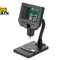 A Kiwi Shack electronic microscope with a flexible gooseneck arm and a black stand, shown on a white background with a Kiwi Shack logo in the top-left corner.