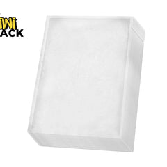 A stack of rectangular white electrostatic air filter sheets with a mesh pattern, featuring the "Kiwi Shack" logo in the top-left corner.