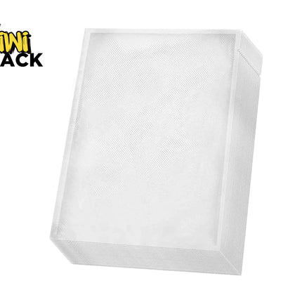 A stack of rectangular white electrostatic air filter sheets with a mesh pattern, featuring the "Kiwi Shack" logo in the top-left corner.