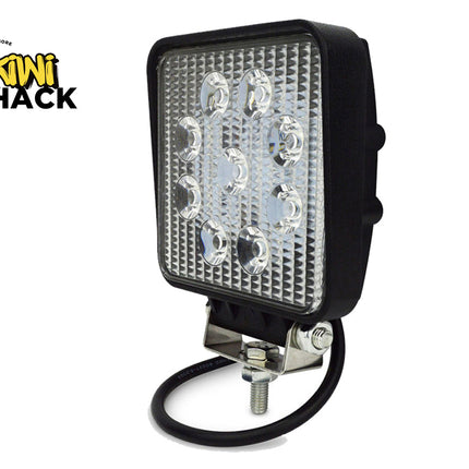 LED work light with Kiwi Shack logo on a white background