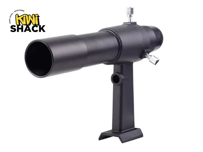 Black telescope on a white background with 'Kiwi Shack' branding.