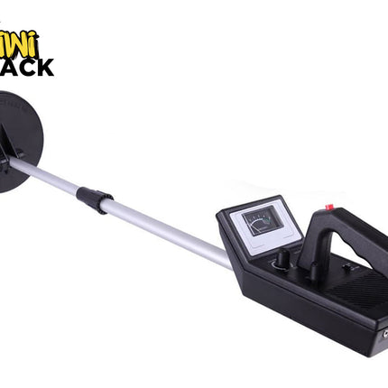 Metal detector with a screen and handle on a white background, branded 'Kiwi Shack'.