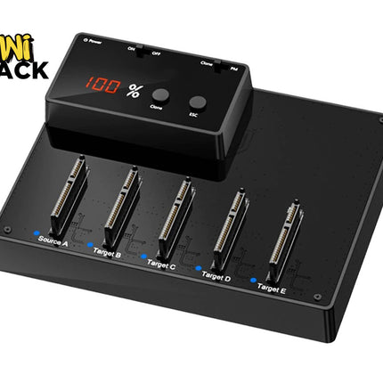 Black electronic device with digital display and multiple ports on a white background, branded 'Kiwi Shack'.
