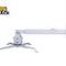 An adjustable white wall-mounted projector bracket with an extension arm and mounting spider legs, featuring the "Kiwi Shack" logo in the top-left corner.
