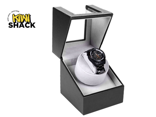 Watch in a black box with 'Kiwi Shack' branding on a white background