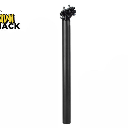 A black metal drive shaft with a splined end and black protective cap, shown vertically against a white background with the Kiwi Shack logo in the top-left corner.