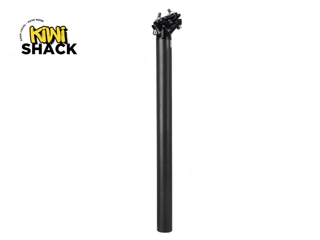 A black metal drive shaft with a splined end and black protective cap, shown vertically against a white background with the Kiwi Shack logo in the top-left corner.