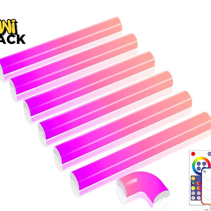 Smart RGB LED Wall Lights WiFi App Voice Control 6 Pack | Modular Gaming Ambient Lighting Compatible with Alexa Google Siri Music Sync
