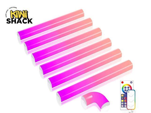 Smart RGB LED Wall Lights WiFi App Voice Control 6 Pack | Modular Gaming Ambient Lighting Compatible with Alexa Google Siri Music Sync