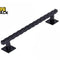 A black metal ladder rail with twisted slat detailing and square mounting brackets, shown on a white background with the Kiwi Shack logo in the top-left corner.