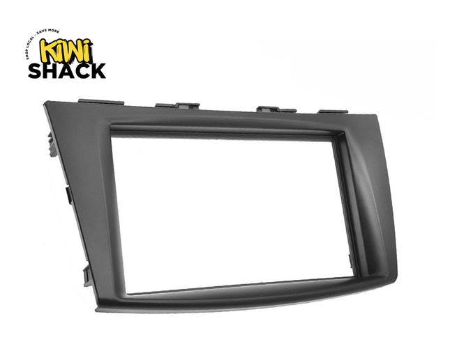 Car stereo dashboard frame on a white background with 'Kiwi Shack' branding.