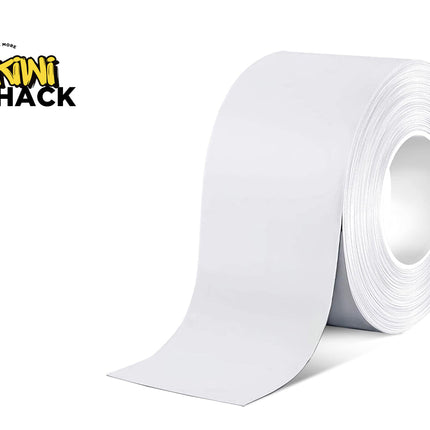 Roll of white paper with Kiwi Shack logo on a white background