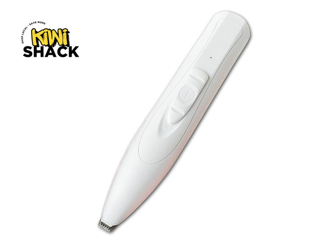 White electronic device with 'Kiwi Shack' logo on a white background