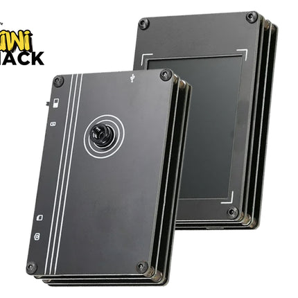 Two black cassette tapes with a Kiwi Shack logo on a white background
