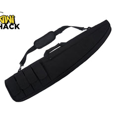 Black gun case with a strap on a white background, featuring the Kiwi Shack logo.