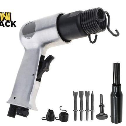 Pneumatic tool with attachments on a white background, featuring the Kiwi Shack logo.