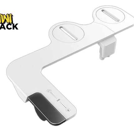 A white plastic car window defrosting controller by Kiwi Shack, featuring a black touch-sensitive grip at the bottom and two circular sensor cutouts on the top arm, shown on a white background with the brand logo in the top-left corner.