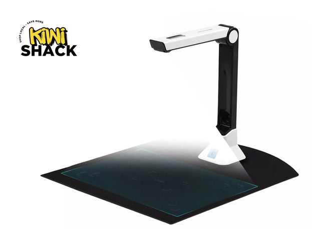 Document camera with a reflective surface on a white background, branded 'Kiwi Shack'.