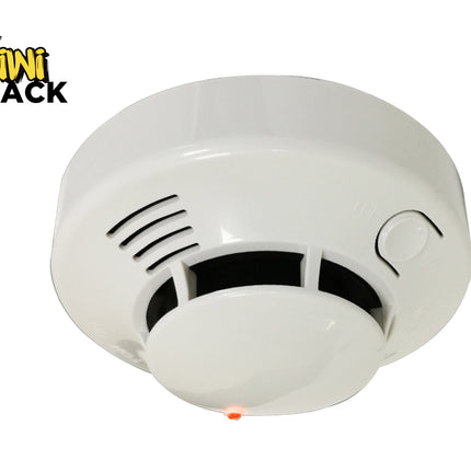 White smoke detector with visible brand logo on a white background