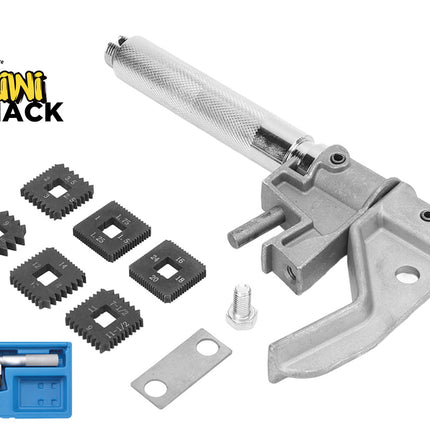 Metal tool with attachments and Kiwi Shack logo on a white background