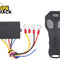 A wireless winch remote control kit with a receiver box, colored wiring harness, ring terminals, and a handheld transmitter, featuring the "Kiwi Shack" logo in the top-left corner.