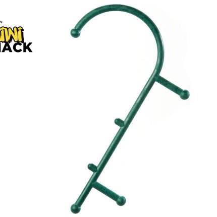 Kiwi Shack ergonomic green back and body massager hook stick with multiple therapy nodes for deep tissue relief.