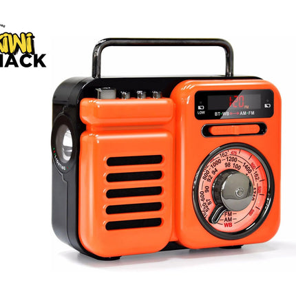 Emergency Weather Radio - 4-in-1 with Solar & Hand-Crank Power | AM/FM/NOAA, Bluetooth Speaker, LED Flashlight, SOS Alarm, 2000mAh Power Bank, RC-15187