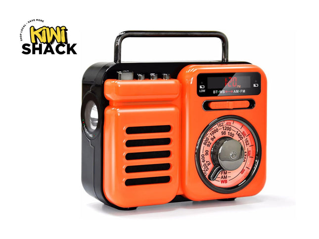 Emergency Weather Radio - 4-in-1 with Solar & Hand-Crank Power | AM/FM/NOAA, Bluetooth Speaker, LED Flashlight, SOS Alarm, 2000mAh Power Bank, RC-15187
