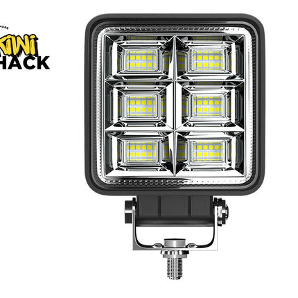 LED work light with 'Kiwi Shack' branding on a white background