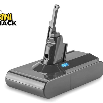 Vacuum cleaner battery with 'Kiwi Shack' logo on a white background