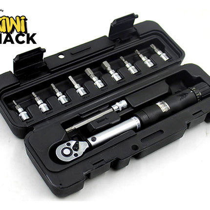 Socket set with ratchet tool in a black case on a white background, featuring the Kiwi Shack logo.