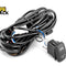 An automotive LED light bar wiring harness kit with a heavy-duty rocker switch and coiled wiring, featuring the "Kiwi Shack" logo in the top-left corner.