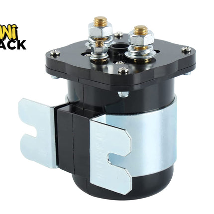 A black and silver motorcycle alternator with gold-colored terminal nuts, shown on a white background with the 'Kini Shack' logo in the top-left corner.