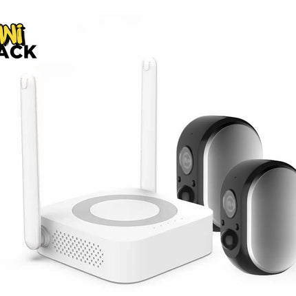 White electronic device with antennas and a black circular component on a white background, featuring 'Kiwi Shack' logo.