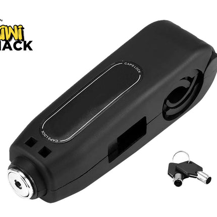 Black lock with key on a white background, featuring the Kiwi Shack logo.