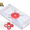 Kiwi Shack woodworking aluminum router table insert plate with metric scale, red insert rings, and mounting hardware.