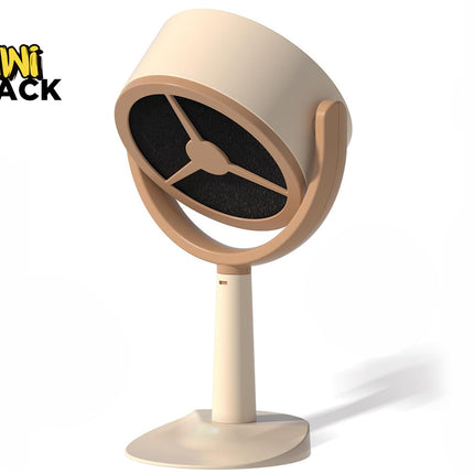 Kiwi Shack portable USB desktop oscillating fan with modern aesthetic and adjustable tilting head.
