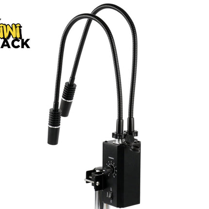 Black electronic device with dual flexible hoses on a white background, featuring the Kiwi Shack logo.