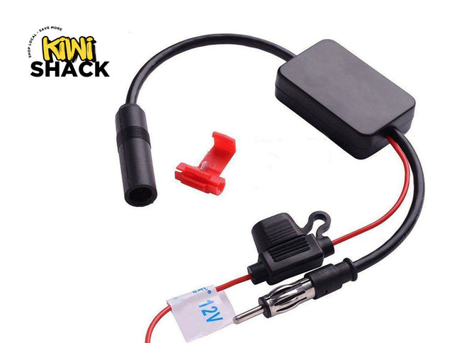 Car audio wiring harness with connectors on a white background, branded 'Kiwi Shack'.