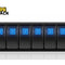 A black six-gang rocker switch panel featuring waterproof housing and blue LED-illuminated textured switch buttons against a white background, featuring the "Kiwi Shack" logo in the upper left corner.